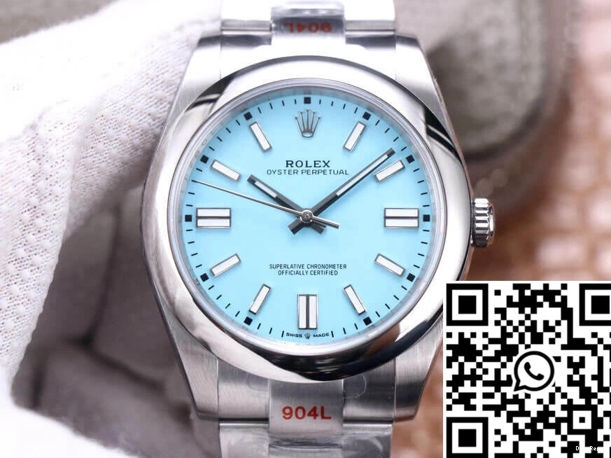 M124300-0006 EW Dial Blue Perpetual Factory Rolex Turquoise Oyster 41MM 0808